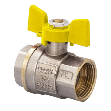 Кран шаровый FERRO PL 3/4" ГГБ газ art. 602 (латунный шар) (FE0560)