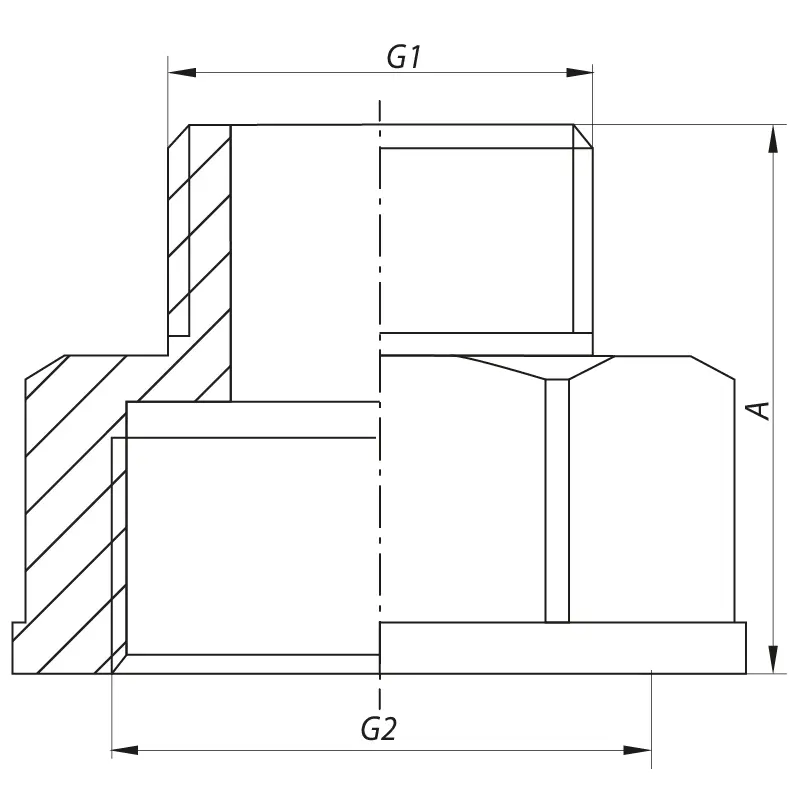 Переходник (коннектор) 1"x2" Koer KF.A1020 (KF0057) Переходник (коннектор) 1"x2" Koer KF.A1020 (KF0057)