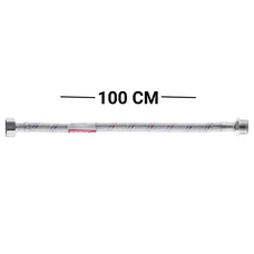 Гибкий шланг для подключения воды гайка 1/2'' - Штуцер 1/2'' (100 см) (силик. оболочка) Zerix (ZX30