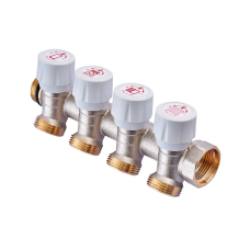 Коллектор с регулирующими вентилями на 4 исх. Roho R809-04 - 3/4"x3/4" EK (RO0251)