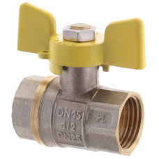 Кран шаровый FERRO PL 1/2" ГГБ газ art. 602 (латунный шар) (FE0559)