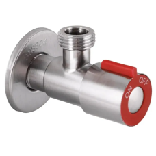 Кран для подключения сантехприборов Zerix VAL-02-1/2x1/2 с нерж. стали (красный) (ZX4938)