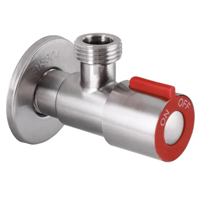 Кран для подключения сантехприборов Zerix VAL-02-1/2x1/2 с нерж. стали (красный) (ZX4938)