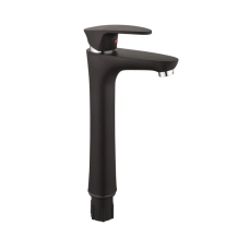 Смеситель для умывальника Plamix Cezar-001 HIGH SET Matte black (с подводкой) (PM0664)