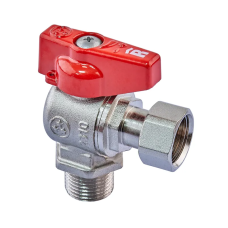 Кран шаровый Roho R116-050 -1/2"х1/2" ВЗ угловой Н/Г, ручка "бабочка" красная (RO0235)
