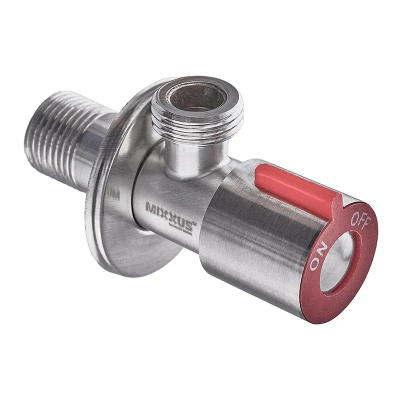 Кран для подключения сантехприборов Mixxus VAL-02-1/2x1/2 с нерж.ст. SUS304 (крас.)(УП.БЛИСТЕР) (MI