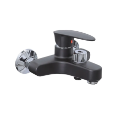 Смеситель для ванны Plamix CEZAR-009 EURO SET Matte black, со шлангом, лейкой и кронштейном (PM0693