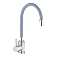 Смеситель для кухни с силиконовым изливом Champion SUS-011 Refl.Gray (нерж. сталь) (CH0333)
