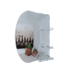 Зеркало настенное Zerix SOLO MOZ01-650x850x100 асимметричное с 3-мя полками (ZX5625)