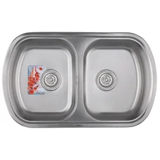 Мийка кухонна HAIBA 80x49 DOUBLE (satin) (HB0652)