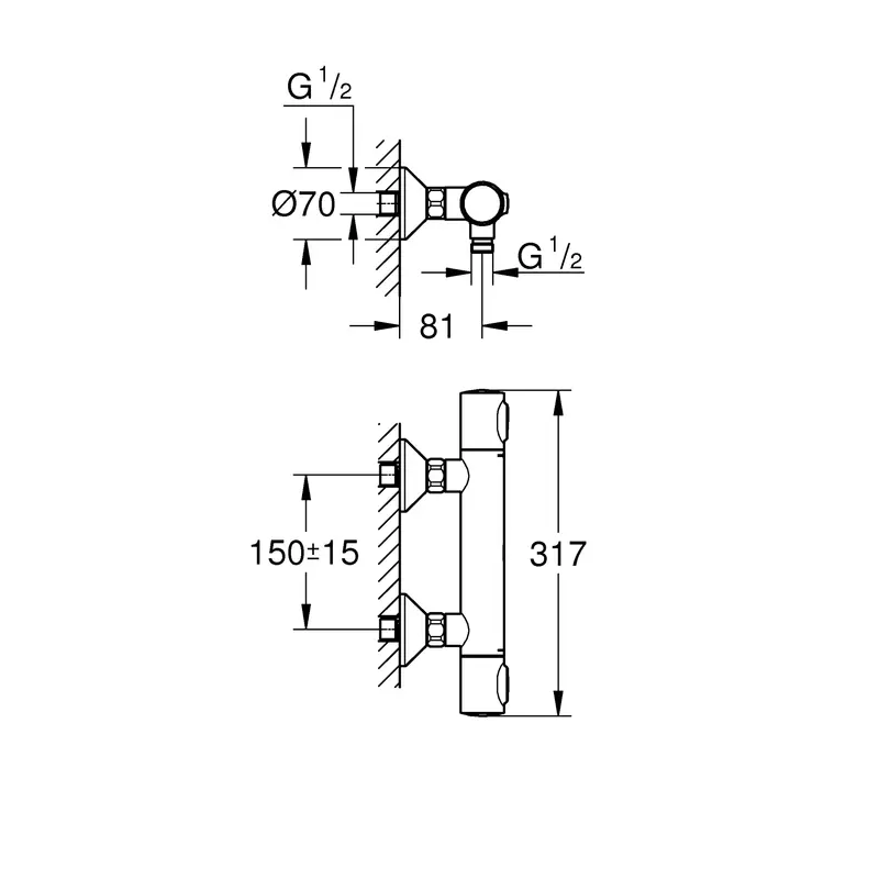 Термостат для душу Grohe Grohtherm 500 (34793000) Термостат для душу Grohe Grohtherm 500 (34793000)