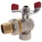 Кран с американкой 1/2" СК красный угловой (SK0022)