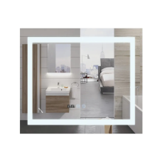Зеркало Mixxus WARM MR02-80x80 с LED Touch, Anti-fog, димером, регулировкой яркости, часами (MI6934
