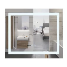 Зеркало Mixxus WARM MR02-80x80 с LED Touch, Anti-fog, димером, регулировкой яркости, часами (MI6934