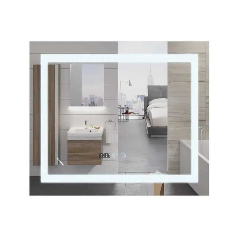 Зеркало Mixxus WARM MR02-80x80 с LED Touch, Anti-fog, димером, регулировкой яркости, часами (MI6934