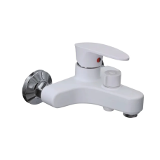Смеситель для ванны Plamix CEZAR-009 EURO SET White, со шлангом, лейкой и кронштейном (PM0692)