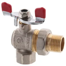 Кран с американкой 1/2" СК красный угловой (SK0022)