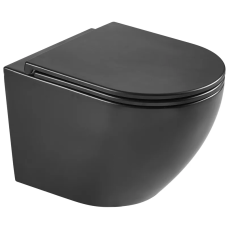 Унитаз подвесной Mixxus Premium Ellipse-0303-R Black 520x365x360mm, система смыва RIMLESS (MP6464)
