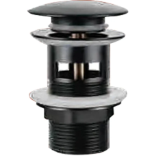 Донный клапан с переливом (кнопка) Zerix LR65B-2 черный (ZX4735)