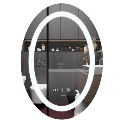 Зеркало Mixxus PLAIN MV02-60x80 с LED Touch, Anti-fog, димером, регулировкой яркости, часами (MI693