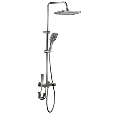 Душевая колонна со смесителем Mixxus Premium NEPTUNE 009-J GRAPHITE с кнопкой переключения, 4 режим