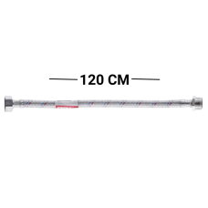 Гибкий шланг для подключения воды гайка 1/2'' - Штуцер 1/2'' (120 см) (силик. оболочка) Zerix (ZX30