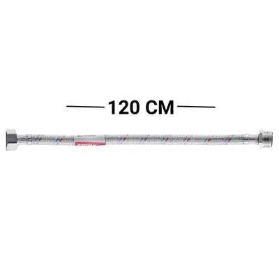 Гибкий шланг для подключения воды гайка 1/2'' - Штуцер 1/2'' (120 см) (силик. оболочка) Zerix (ZX30 Гибкий шланг для подключения воды гайка 1/2'' - Штуцер 1/2'' (120 см) (силик. оболочка) Zerix (ZX30