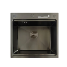 Мойка Mixxus MH5050-SK Nano-Black с н.ст. со ступенькой для сушилки, с подст.под ножи (графит) (MX1
