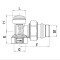 Кран радіаторний Roho R5250-050 - 1/2" кутовий (RO0132)