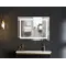 Зеркало Mixxus WARM MR02-80x60-CASE с LED Touch, Anti-fog, димером, рег. яркости, часами (MI6671)