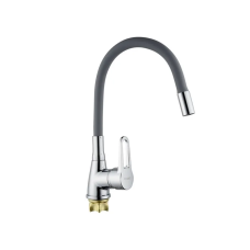 Смеситель для кухни с силиконовым изливом Champion Sop 014-045 (Nut) Refl.Grey (MI6361)
