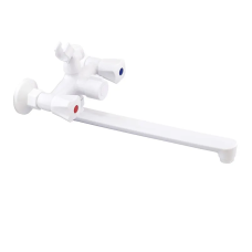 Смеситель для ванны Plamix Omega-140 Euro White (без шланга и лейки) (PM0648)