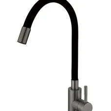 Смеситель для кухни Mixxus SEO-011 Graphite Refl.Black с силиконовым изливом (MI6566)