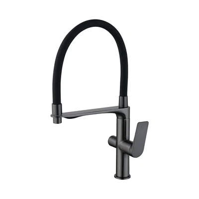 Смеситель для кухни Mixxus Premium DERBY 021 (NUT) GRAPHITE REFL.BLACK с выходом для питьевой воды