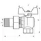 Кран шаровый с американкой угловой 1/2" ГШБ (NF.941) Nolf (NF2964)