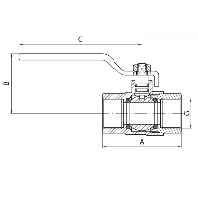Кран шаровый Koer KG.204 - 1/2" FF ГГР (газ) (KR4960) Кран шаровый Koer KG.204 - 1/2" FF ГГР (газ) (KR4960)