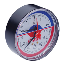 Термо-манометр аксиальный (KOER KM.802A) (0-4 bar), D 80мм, 1/4''-1/2'' (KR0222)