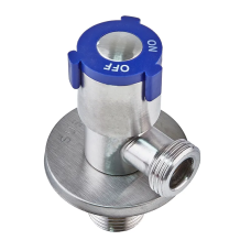 Кран для подключения сантехприборов Zerix VAL-06-1/2x1/2 из нерж.стали SUS304 (синий) (ZX5099)