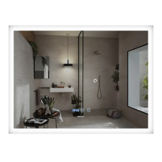 Зеркало Mixxus FLAT MR04-100x80 с LED Touch, Anti-fog, димером, регулировкой яркости, часами (MI692