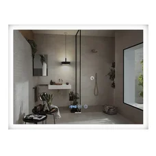 Зеркало Mixxus FLAT MR04-100x80 с LED Touch, Anti-fog, димером, регулировкой яркости, часами (MI692