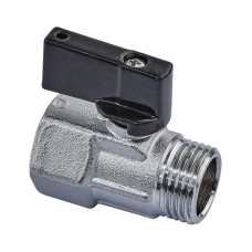 Кран шаровый МИНИ, Roho R380-050 - 1/2" ВЗ ручка "бабочка" черная (RO0246)
