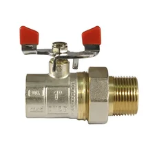 Кран с американкой 1" красный СК (ART 400) (SK0021)