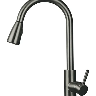 Смеситель для кухни Mixxus SUS-014-B Graphite с выдвижной лейкой из нерж.стали (MI6564)