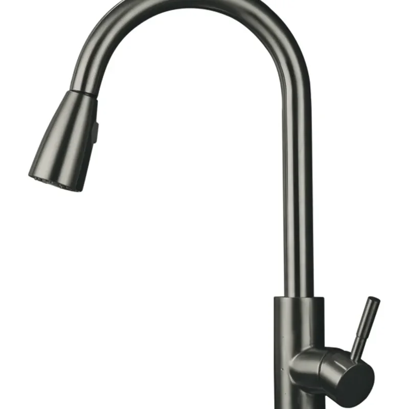 Смеситель для кухни Mixxus SUS-014-B Graphite с выдвижной лейкой из нерж.стали (MI6564)