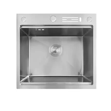 Мойка Mixxus MH5050-SK NANO-SILVER (3.0/0.8) с н.ст. со ступенькой для суш.,с подст.под ножи(нерж.)