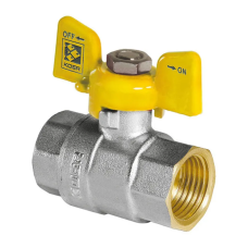 Кран шаровой KOER KR.217.G - 1" FF ГГМ YELLOW, ручка "бабочка" желтая (KR0093)