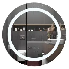 Зеркало Mixxus PLAIN MC02-80 с LED Touch, Anti-fog, димером, регулировкой яркости, часами (MI6931)