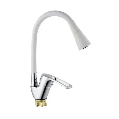 Смеситель для кухни с силиконовым изливом Champion YUB 011-181 (Nut) Refl.White (MI6423)