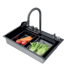 Мойка Zerix ZH7546-SET-01 NANO-BLACK со встроенным смесителем (ZM5575)