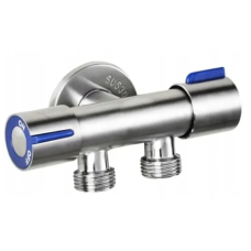 Кран для подключения сантехприборов Mixxus VAL-11-1/2x1/2x1/2 с нерж. стали SUS304 (синий) (MI6219)